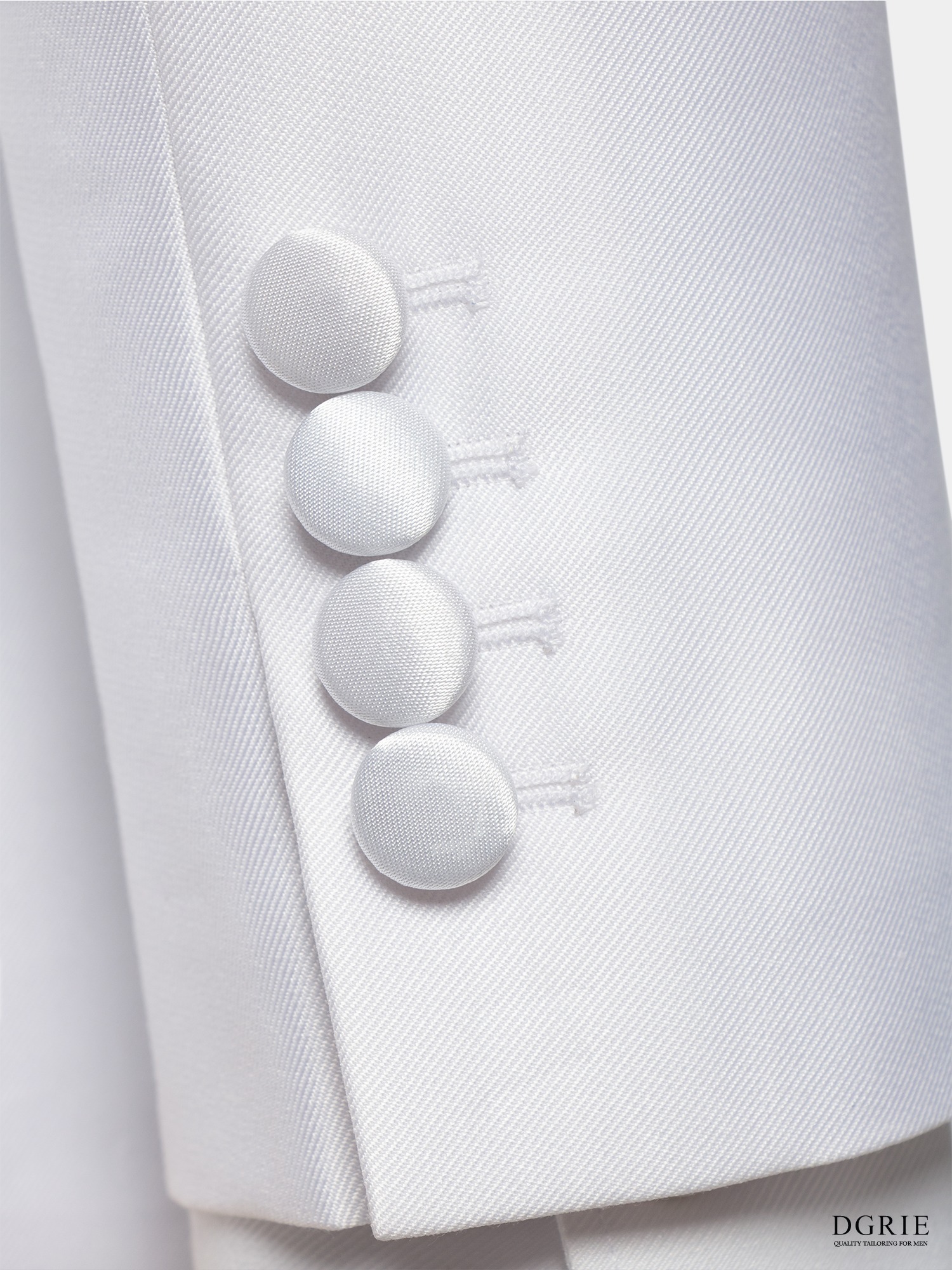 white tuxedo satin lapel jacket dgrie 2