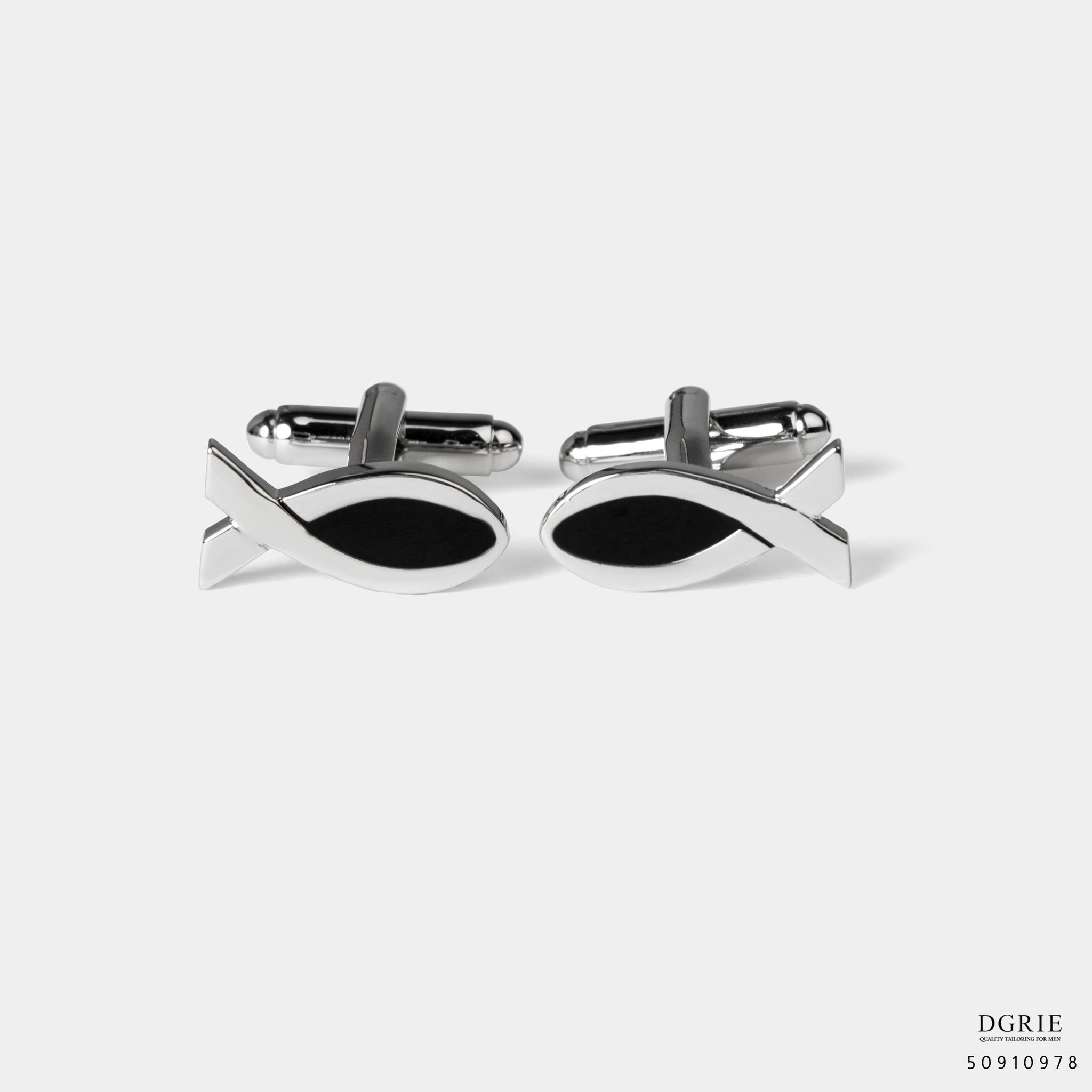 dgrie black fish silver cufflink dgrie 2