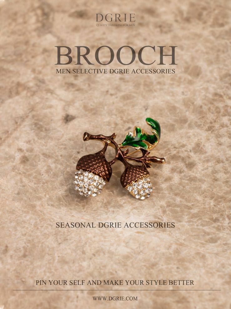 เข็มกลัดติดปก DGRIE Diamond Walnut Brown Brooch 13 dgrie diamond walnut brown brooch dgrie