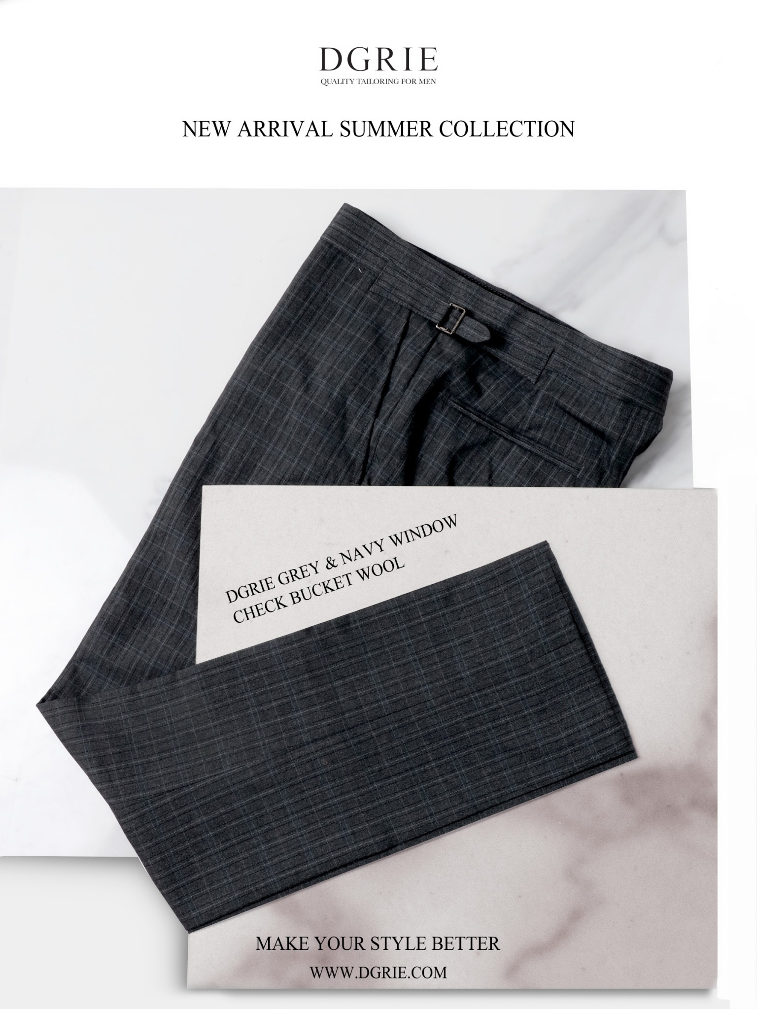 dgrie gray navy window check buckle wool dgrie 2