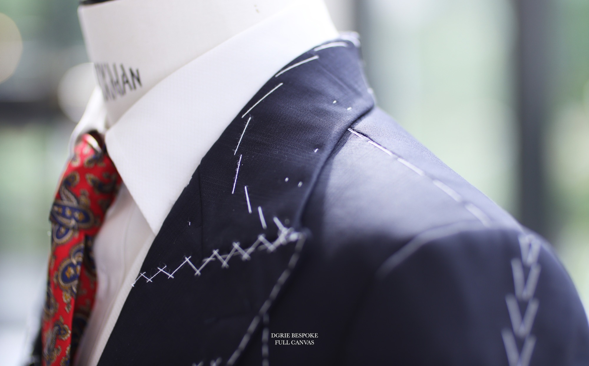 full canvas navy classic peak lapel dgrie 1