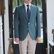 hopsack blazer with beige pants dgrie 1