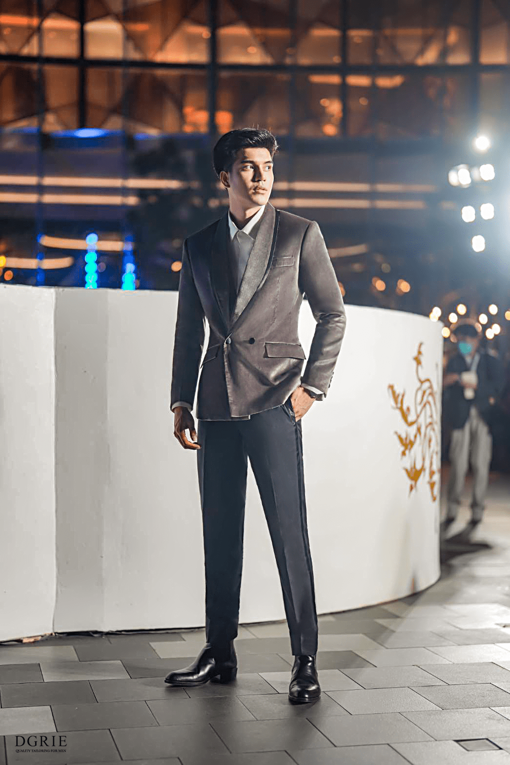 oni silver grey velvet dinner jacket dgrie 2