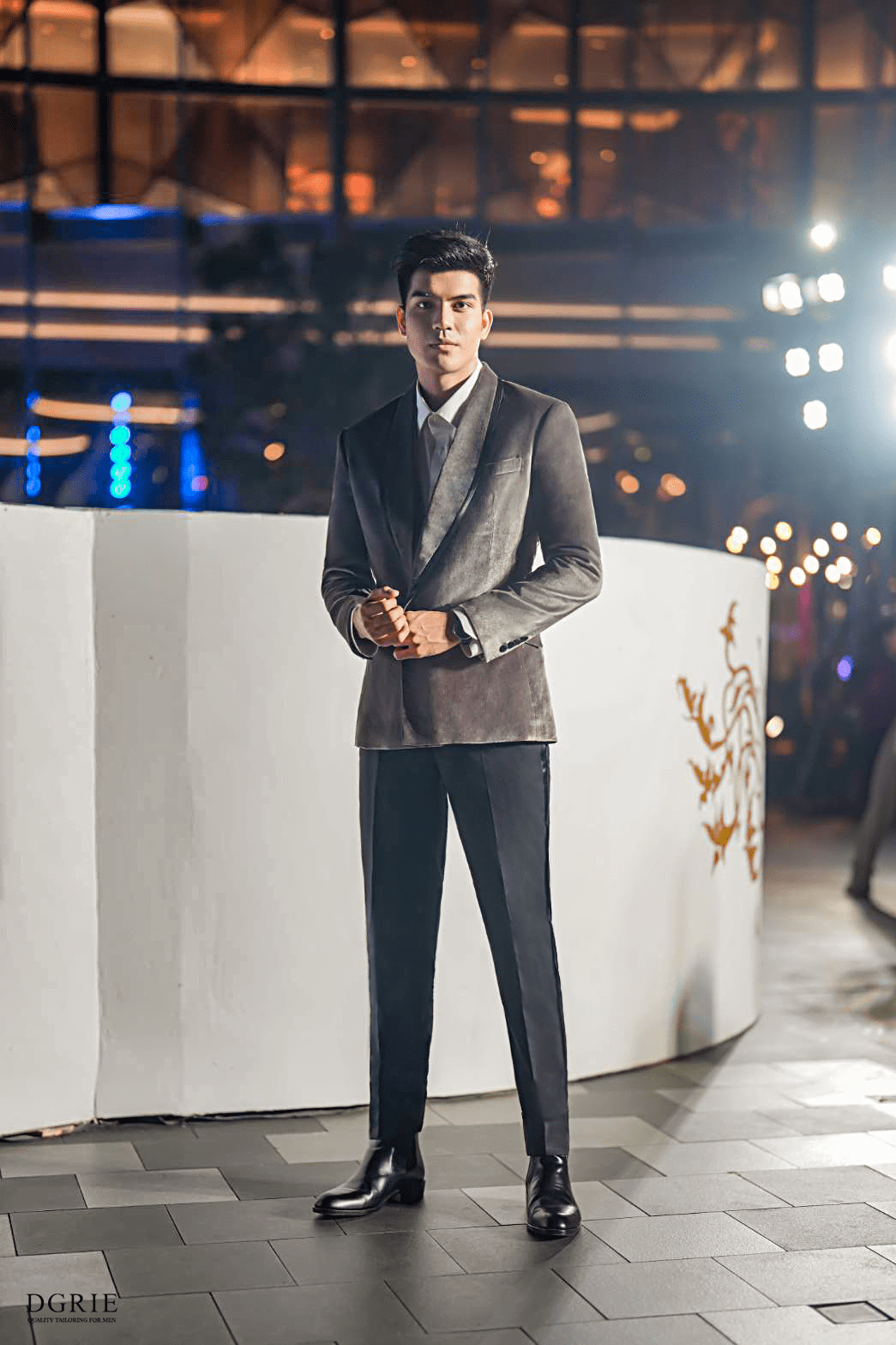 silver grey velvet dinner jacket dgrie