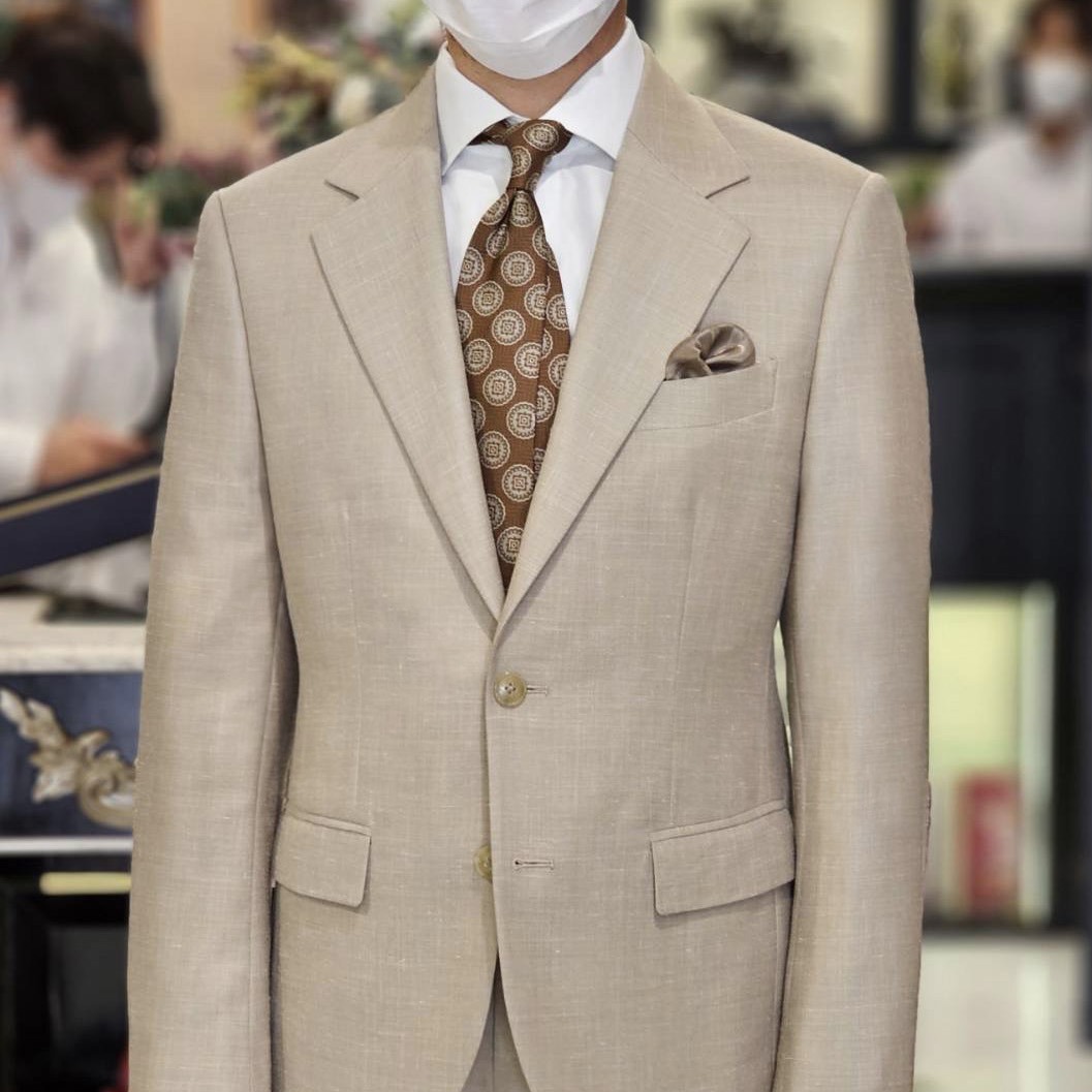 ตัดสูทสีเบจ สไตล์คลาสสิค Wool + Linen + Silk Suits 1 wool linen silk suits dgrie 1