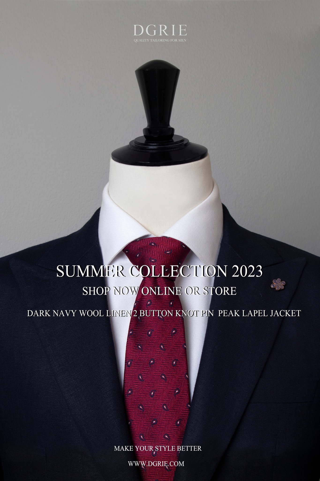 dark navy linen and wool jacket dgrie 1