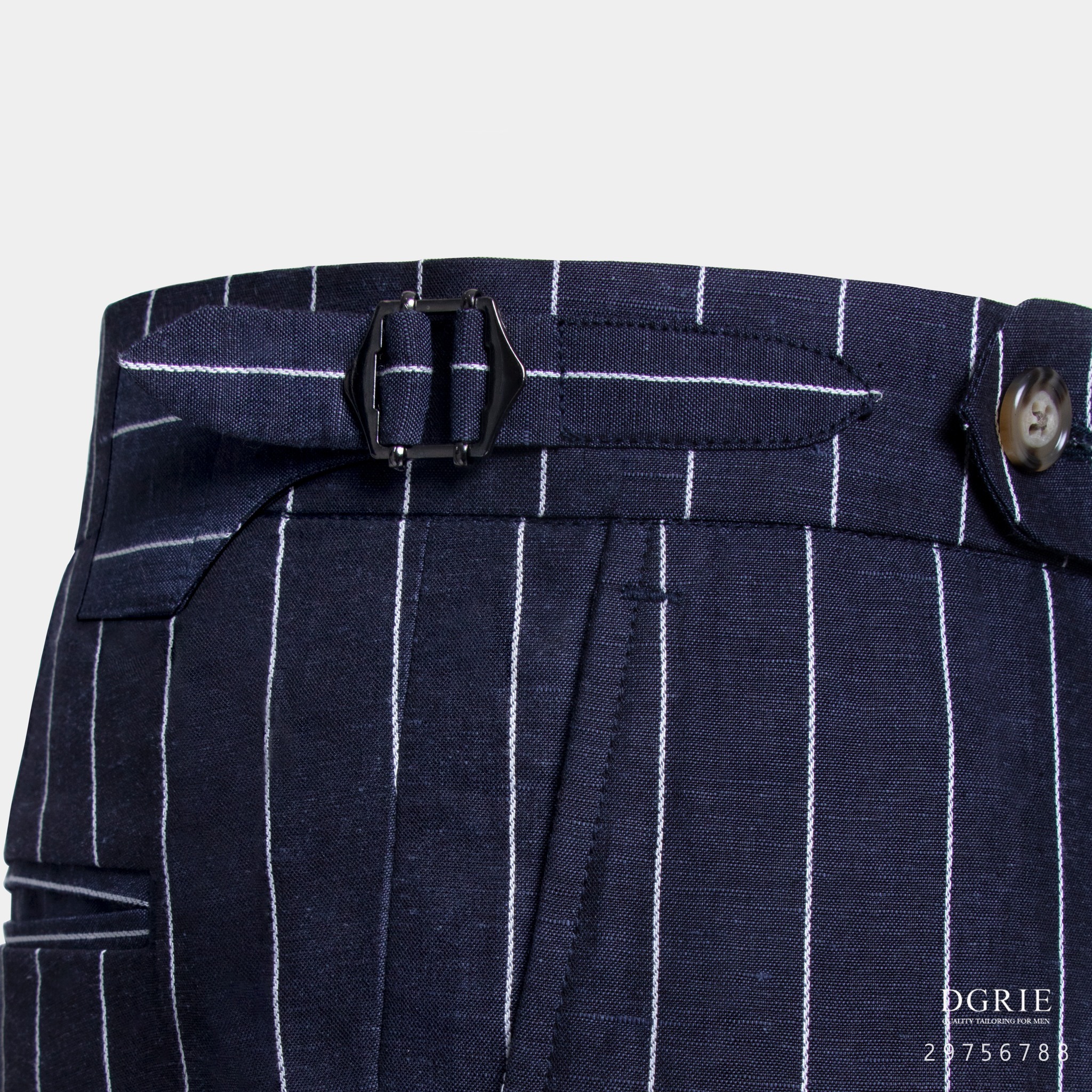dgrie dark navy blue linen stripe dgrie 1