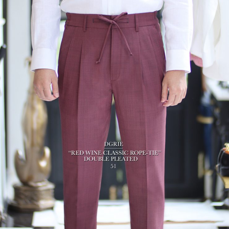 DGRIE PANTS 51 - ตัดกางเกงลำลอง สีแดงไวน์ ROPE-TIE 17 dgrie pants 51 rope tie dgrie 4