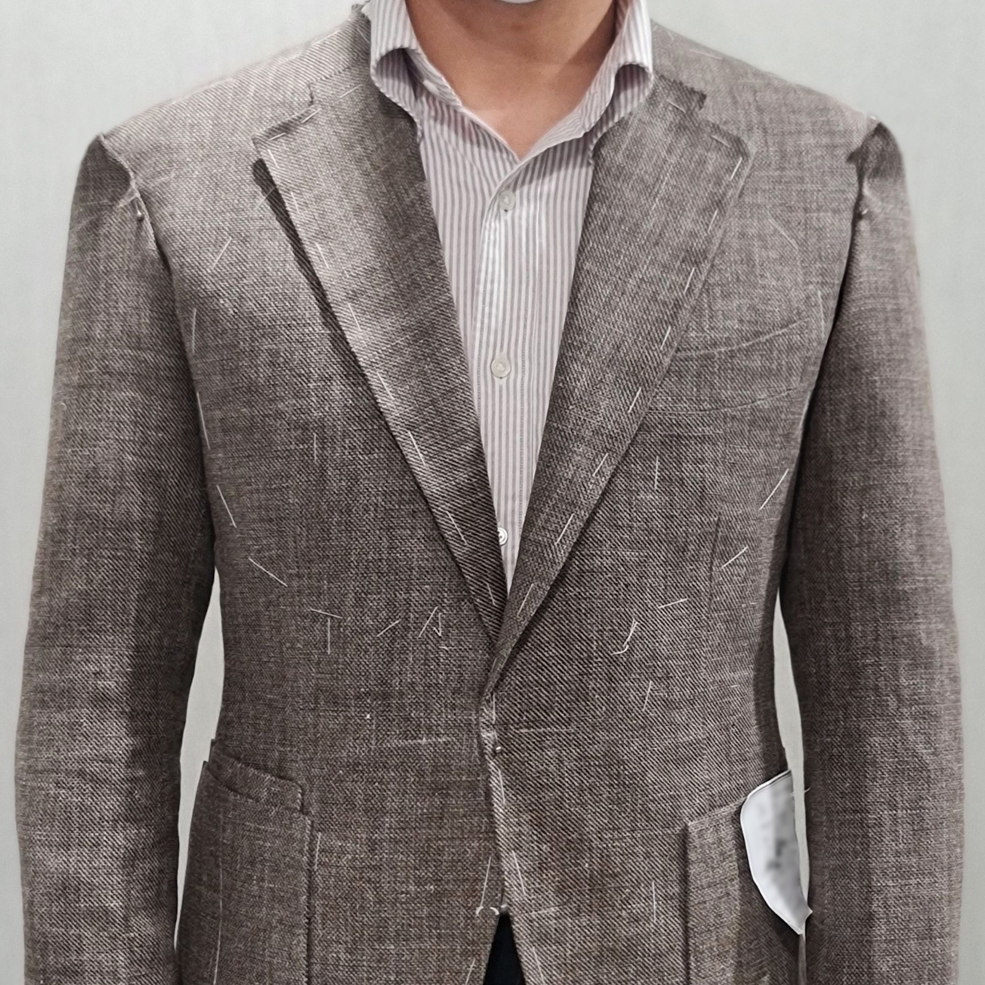 fitting brown linen jacket dgrie 1