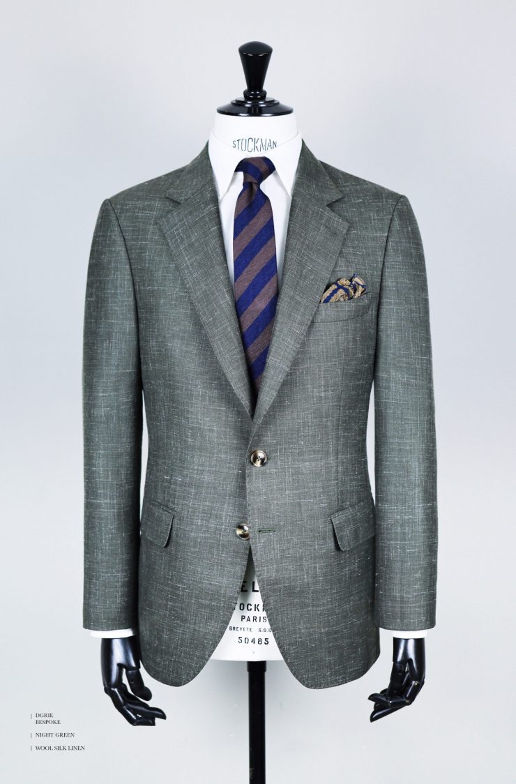 italy wool silk night green jacket dgrie 3