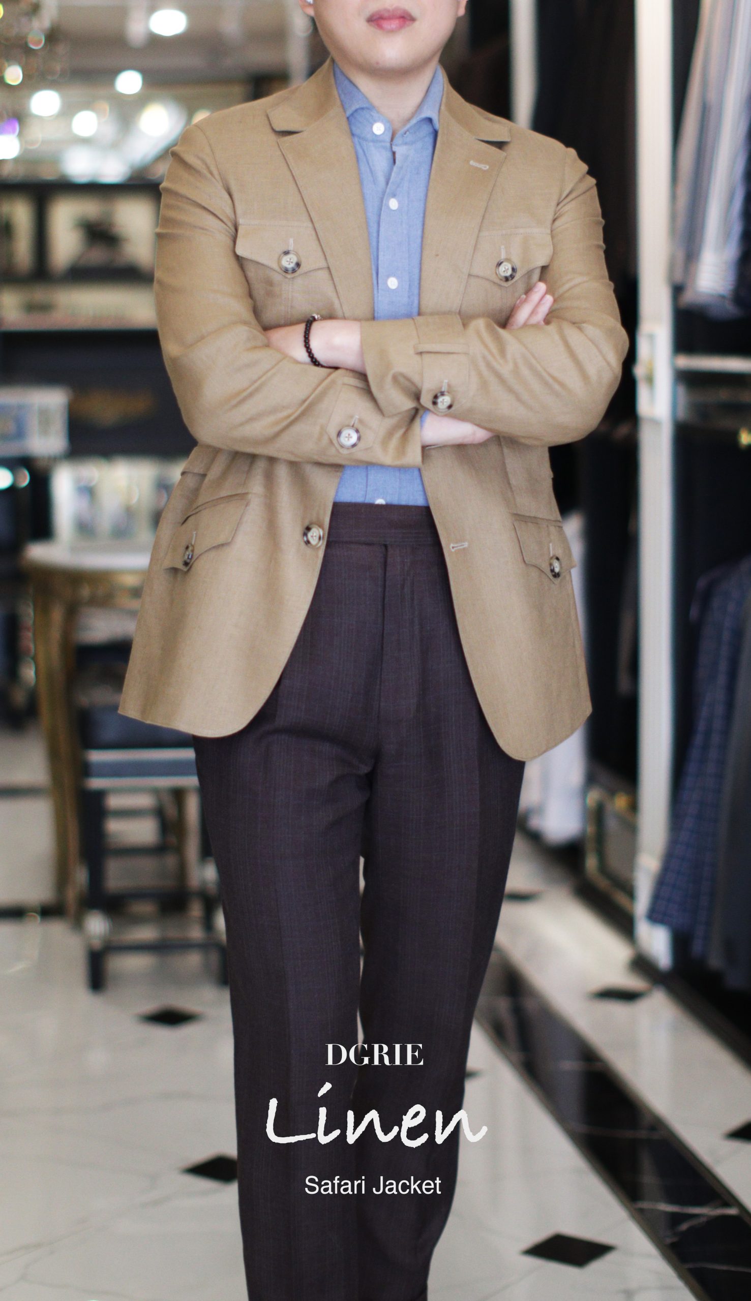 2 dgrie denim linen safari jacket dgrie