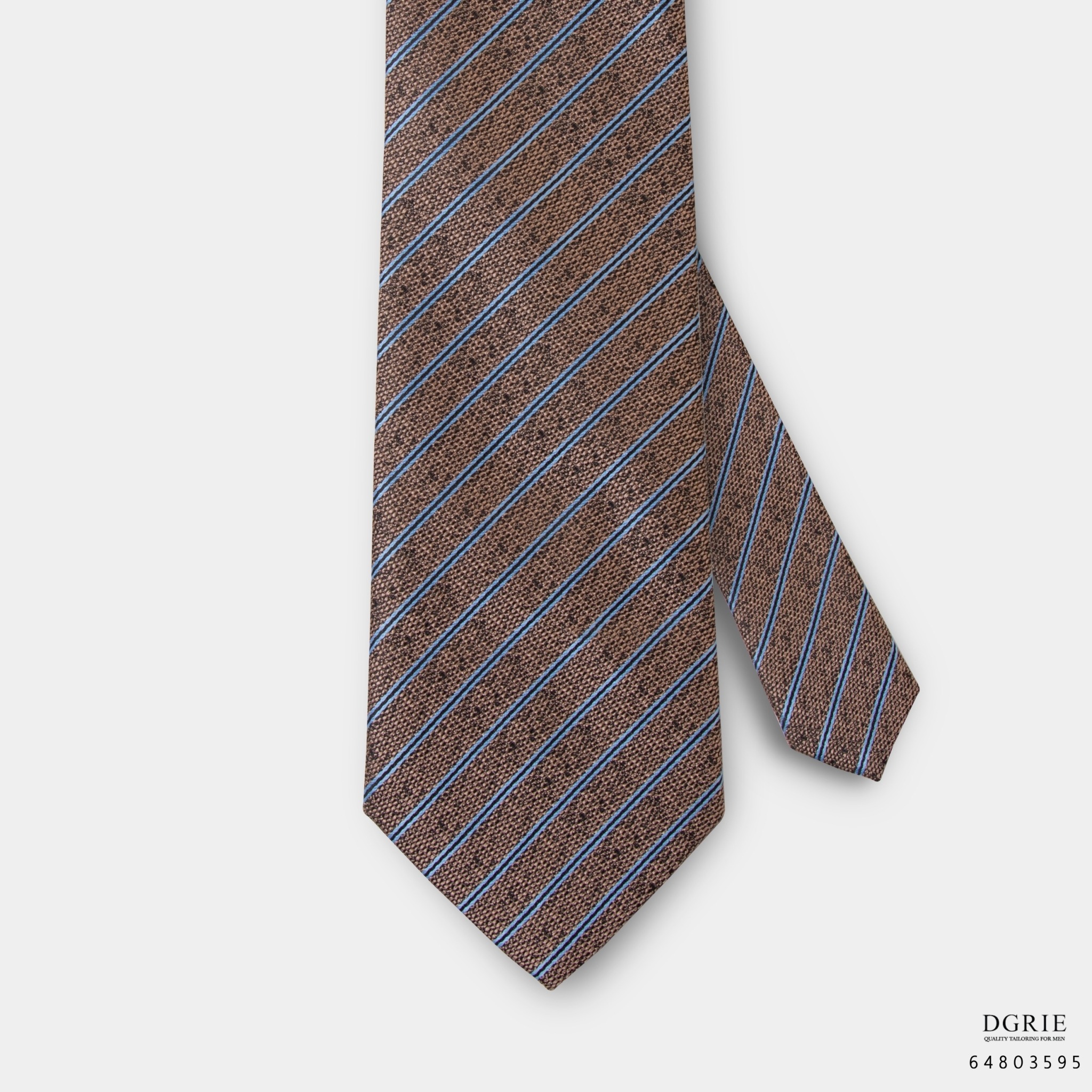 brown navy diagonal stripe tie 3 necktie dgrie