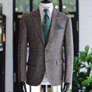 brown wool linen jacket dgrie