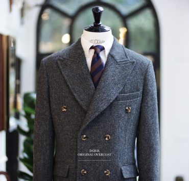 ตัดเสื้อโค้ท กันหนาว : Harris Tweed Grey OverCoat 14 dgrie 1