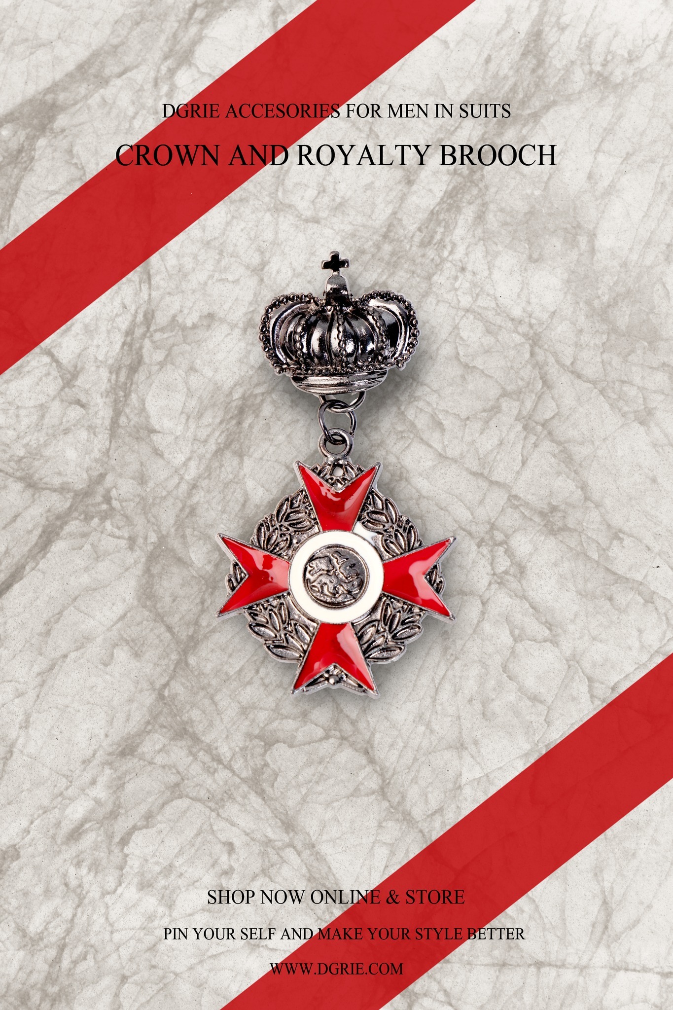 dgrie black set crown royalty brooch dgrie 2