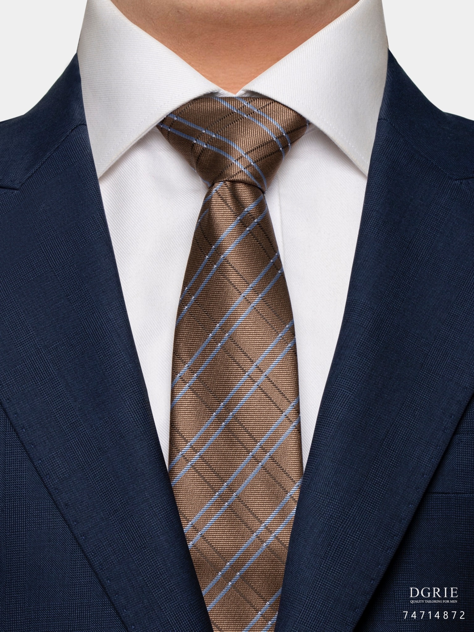 dgrie brown check bluedark brown 3 necktie dgrie