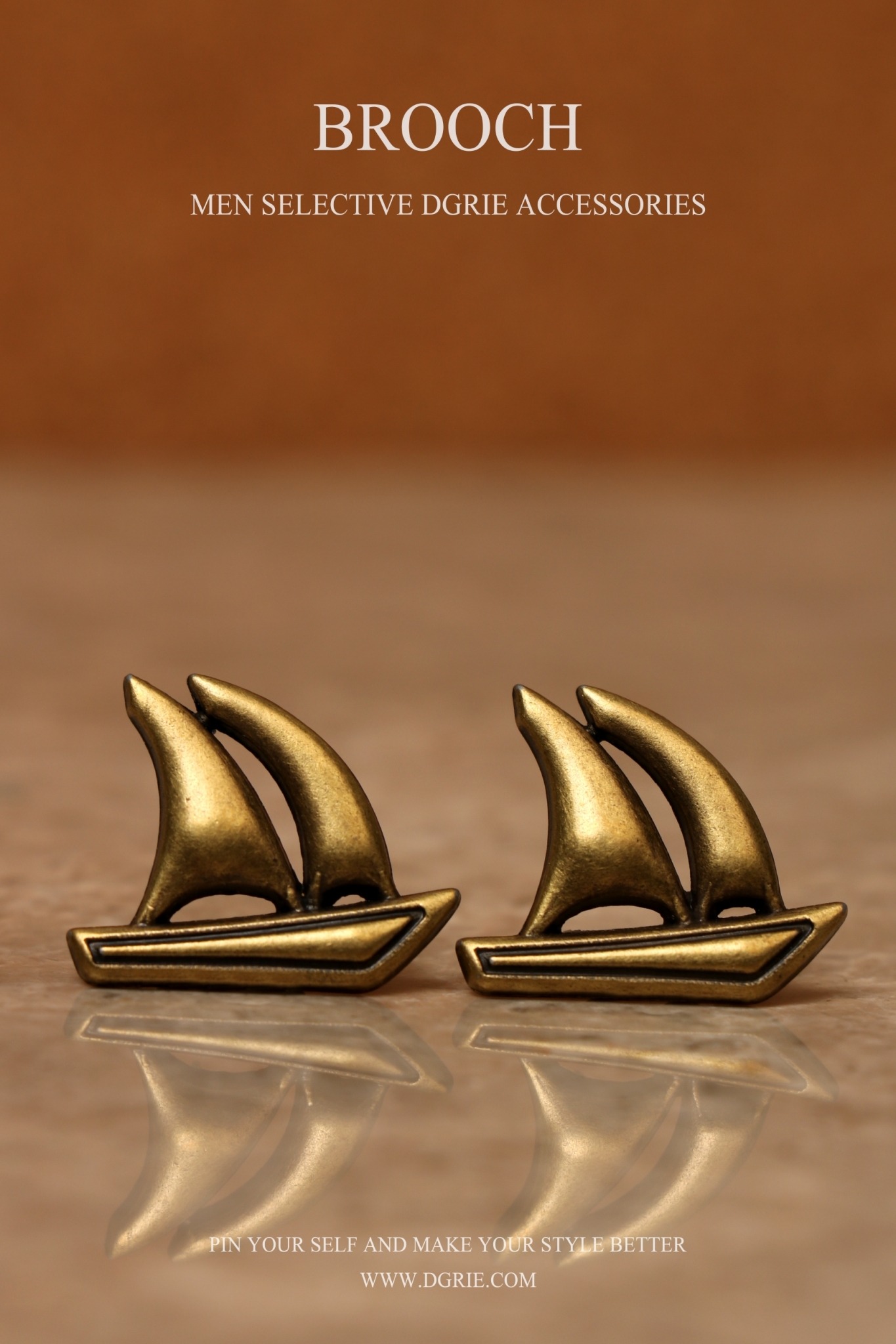 dgrie vintage golden barque brooch dgrie