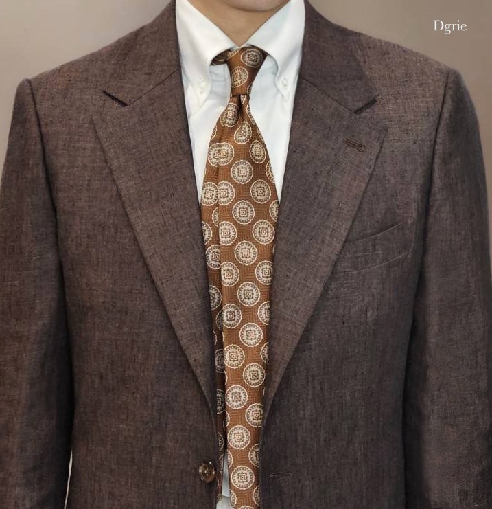 ตัดสูทลินิน ลุคสไตล์ลำลอง Casual Brown Linen Jacket Style