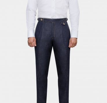 กางเกงยีนส์วินเทจ - Denim Navy Blue Cleaver Buckle Jeans 14 352825160 634824632014114 6537830922909696912 n