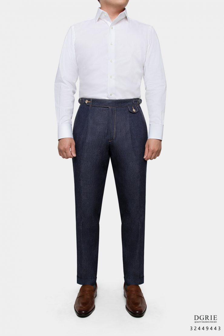 กางเกงยีนส์วินเทจ - Denim Navy Blue Cleaver Buckle Jeans 15 352825160 634824632014114 6537830922909696912 n