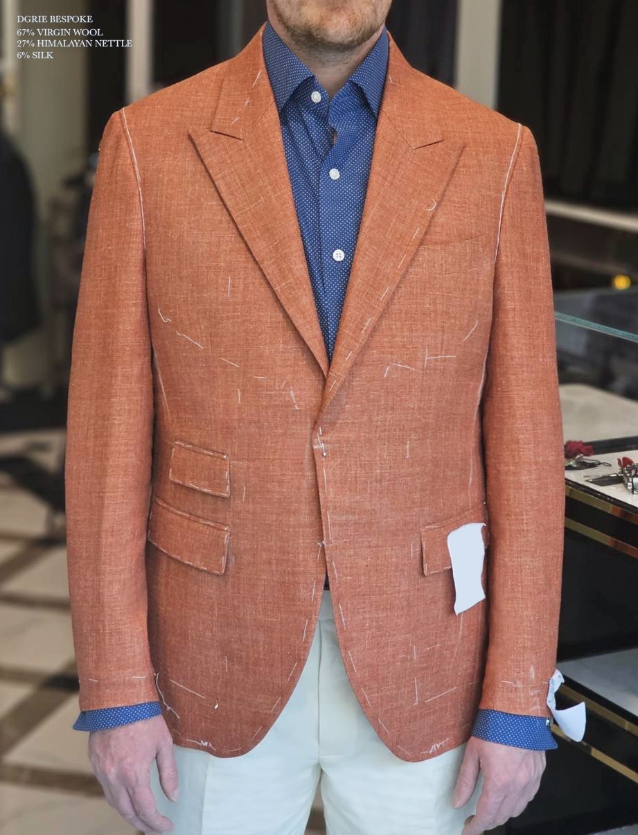 ร้านตัดสูท สูทอิตาลี DGRIE Fitting Orange Piacenza Summer Collection