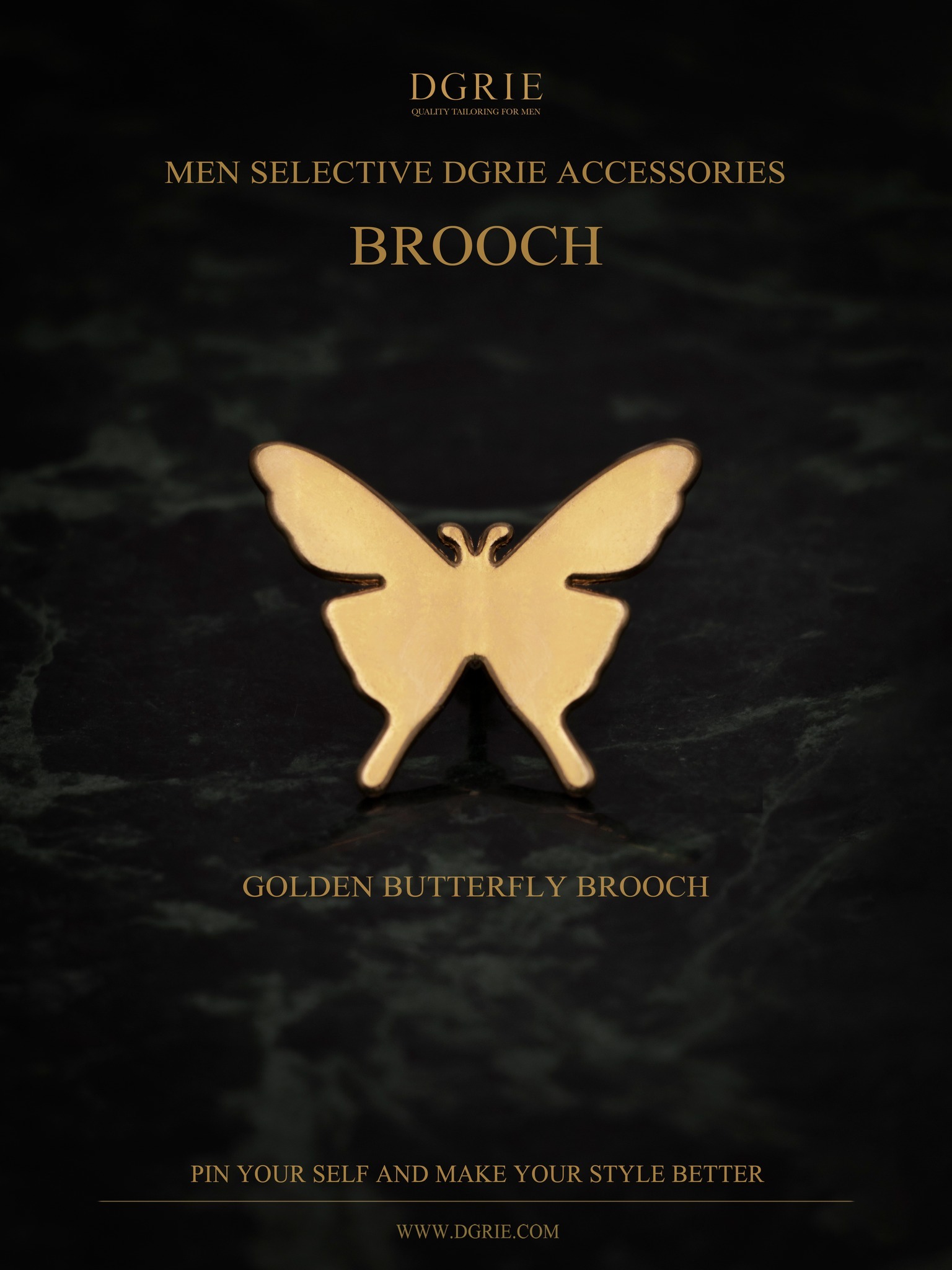 เข็มกลัดผีเสื้อ - Golden Butterfly Brooch