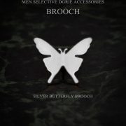 เข็มกลัดผีเสื้อ สีทองและสีเงิน - Silver Butterfly Brooch