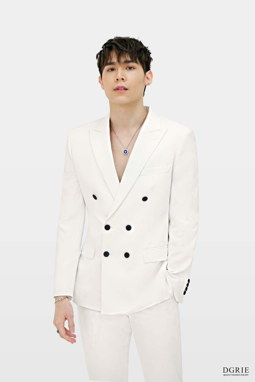 DGRIE Spotlight: White Double Breasted Suit | Ivory Dinner Jacket