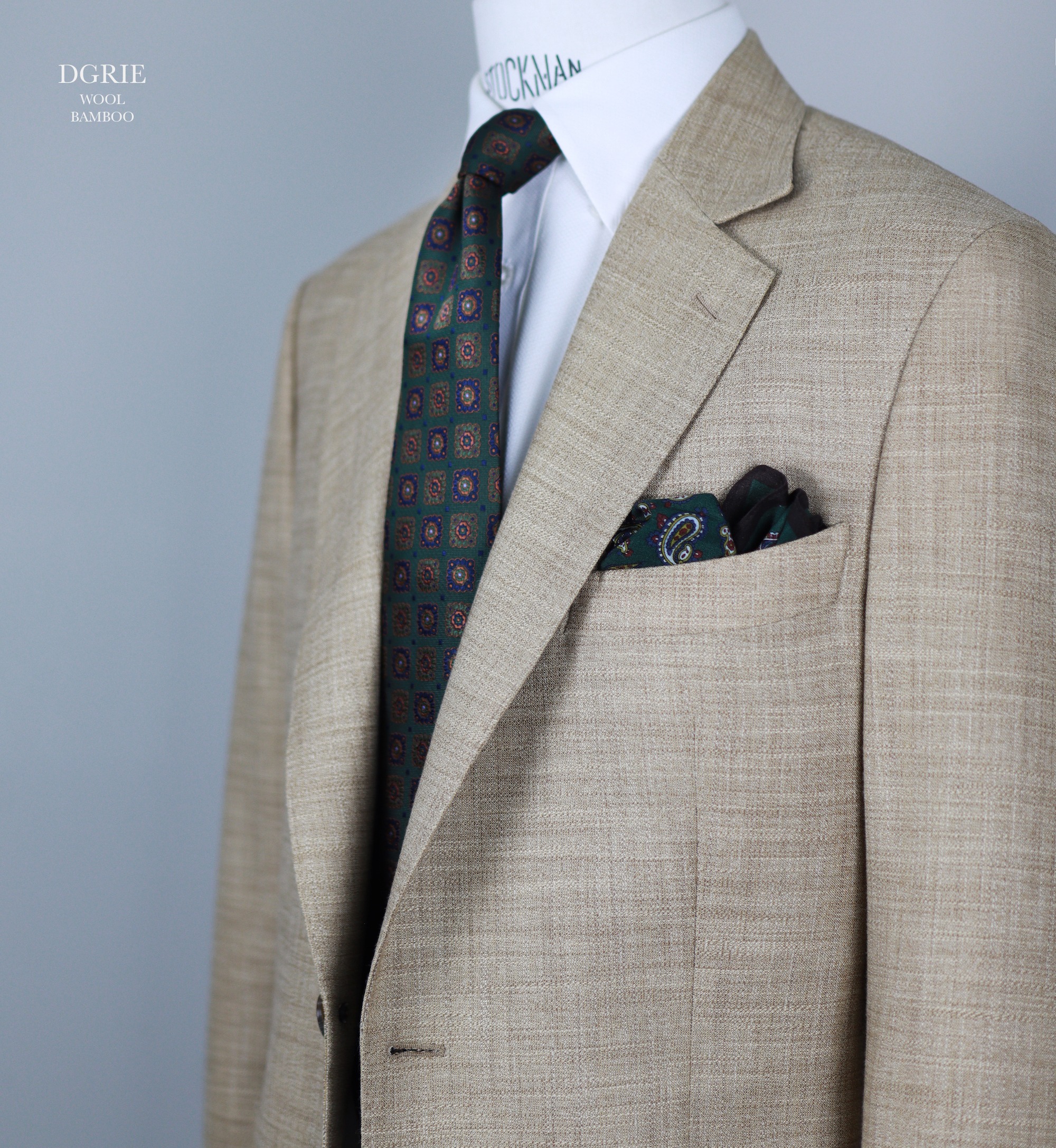 ตัดสูทลำลอง สีครีมอ่อน DGRIE WOOL BAMBOO SPORT JACKET