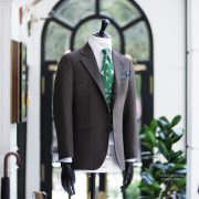 ตัดสูทหางม้า สีน้ำตาลเข้ม Fresco Brown Full Canvas Suit