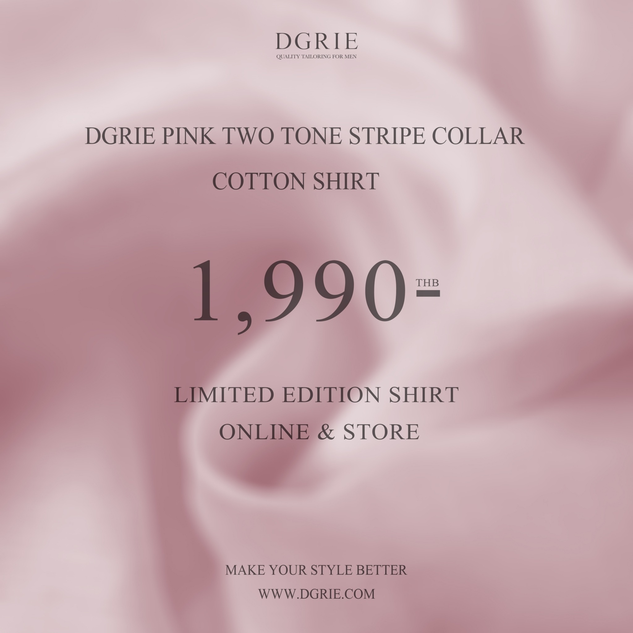 เสื้อเชิ้ตสีชมพูลายทาง Pink Stripe Cotton Shirt