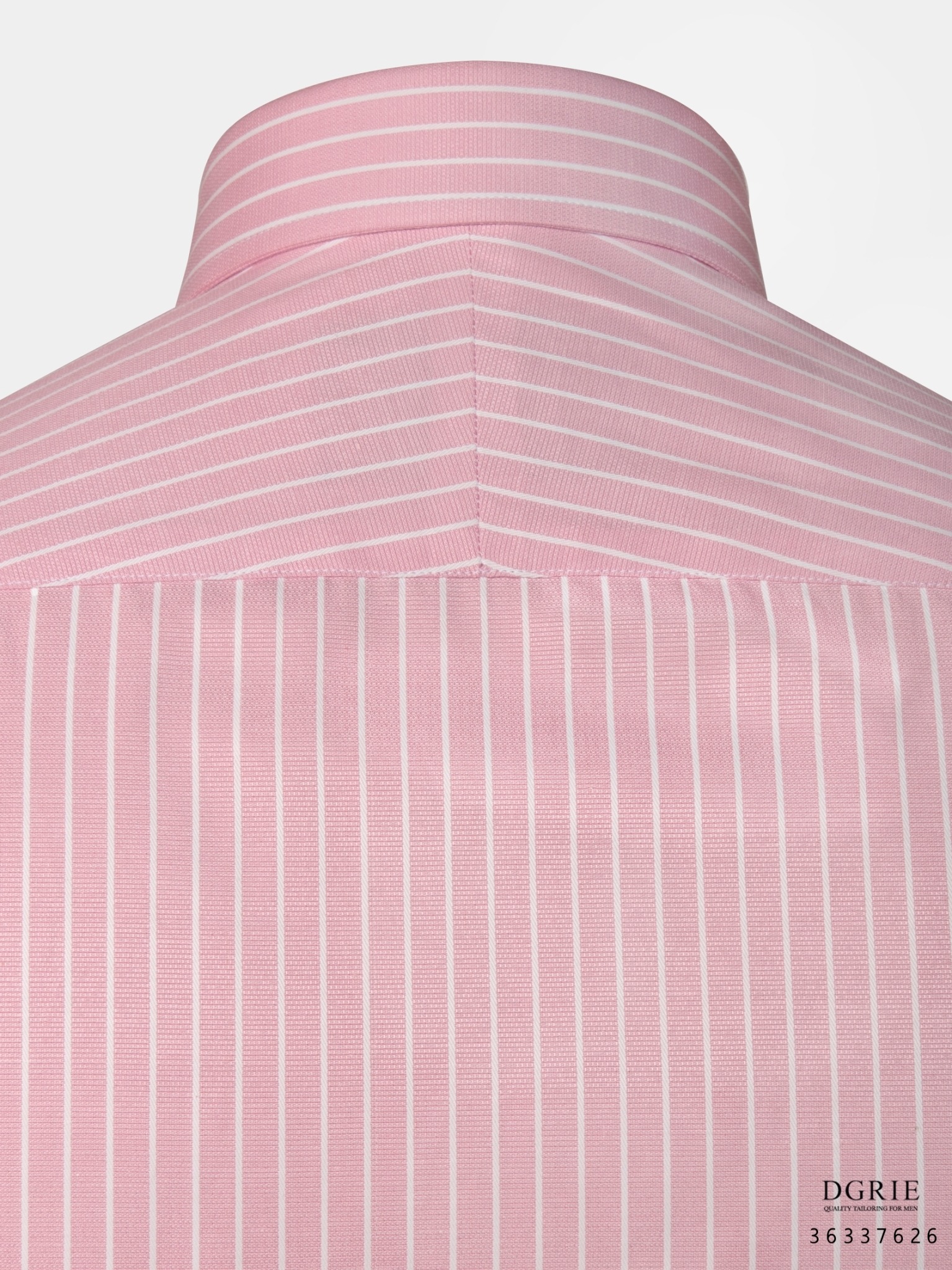 เสื้อเชิ้ตสีชมพูลายทาง Pink Stripe Cotton Shirt