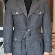 Harris Tweed Military Coat Jacket