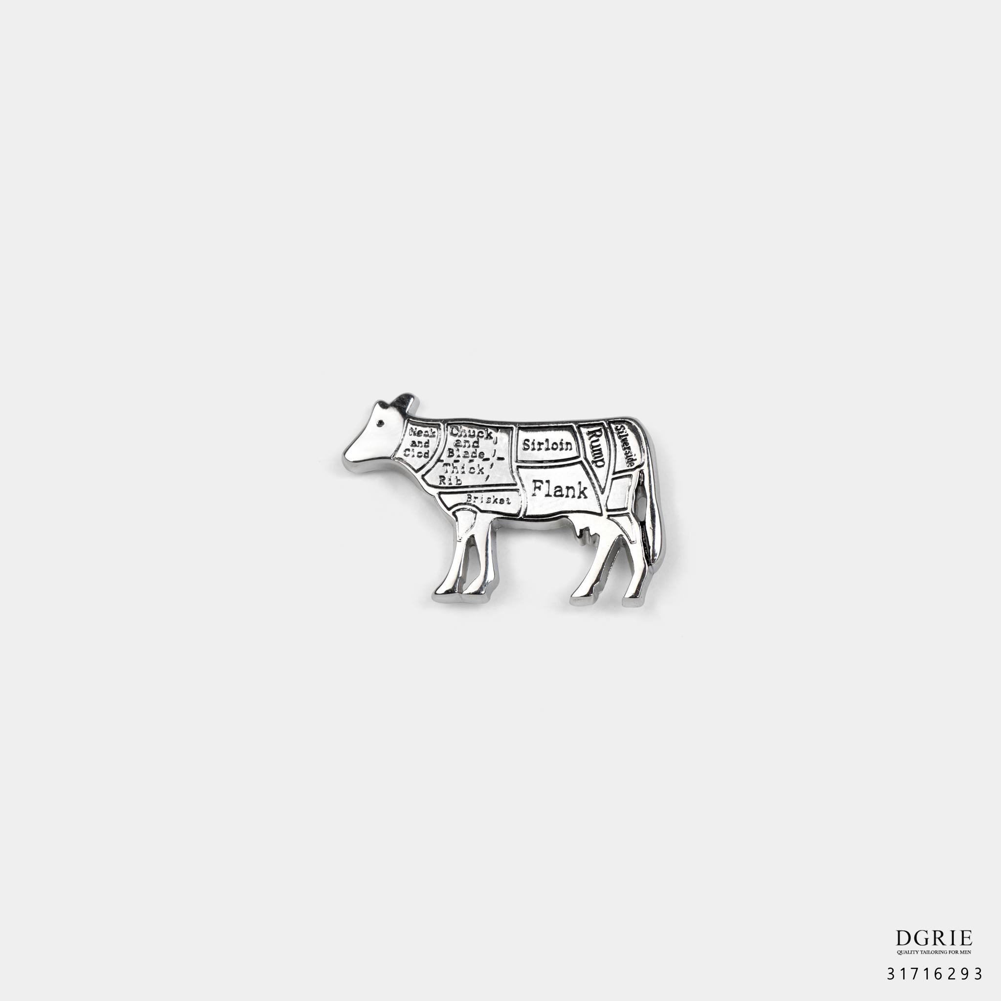 เข็มกลัด แกะสลักชิ้นส่วนวัว Vintage Butchers Cuts of Meat - Brooch
