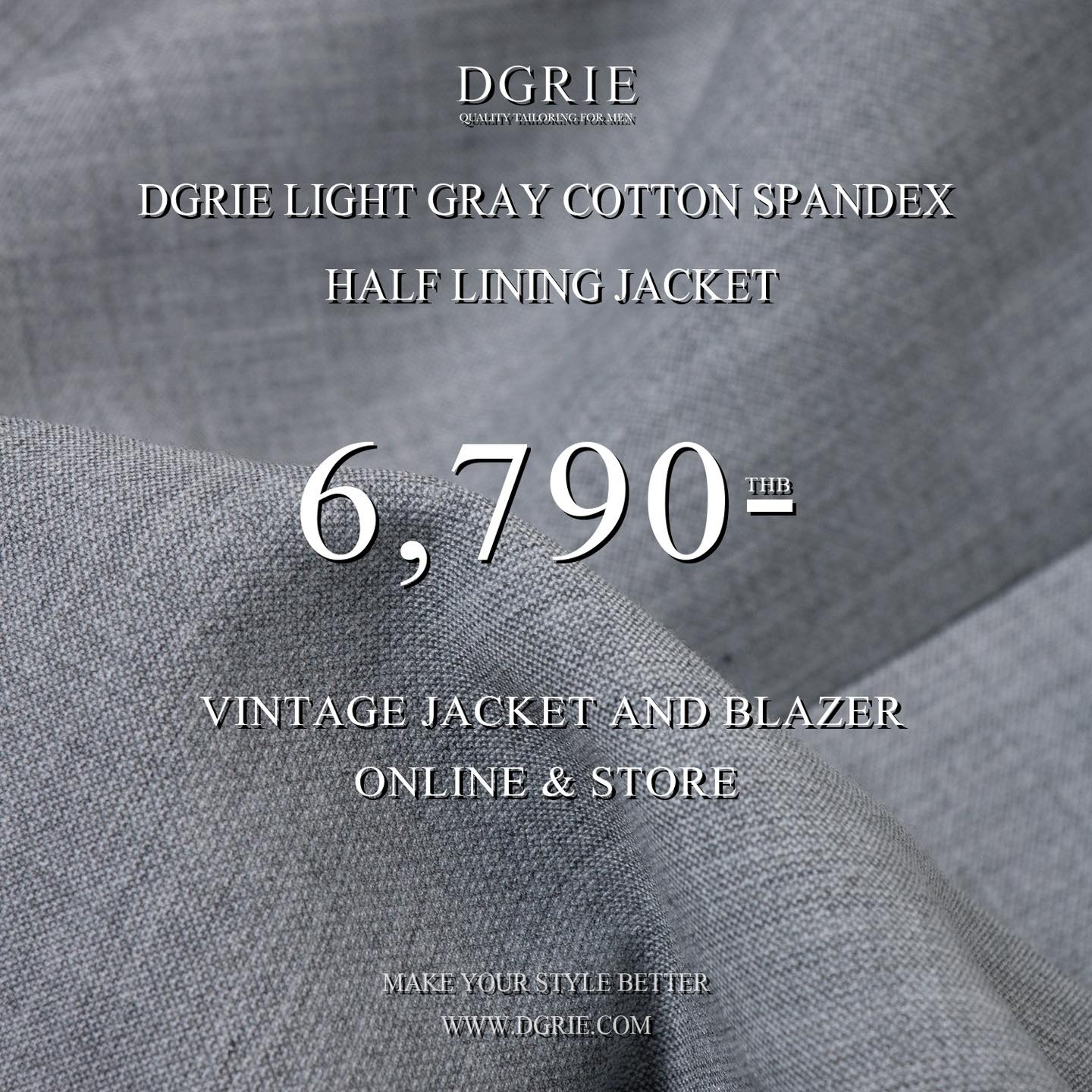 เสื้อสูทสีเทา ลำลอง แบบกึ่งทางการ Smart Fit Ultra Light Wool Jacket