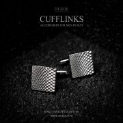คัฟลิงค์ สีเงิน Silver Graphic Squares Lights Cufflinks
