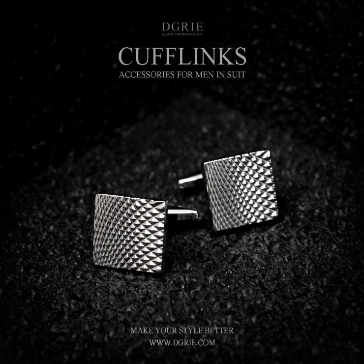 คัฟลิงค์ สีเงิน Silver Graphic Squares Lights Cufflinks 7 คัฟลิงค์ สีเงิน Silver Graphic Squares Lights Cufflinks