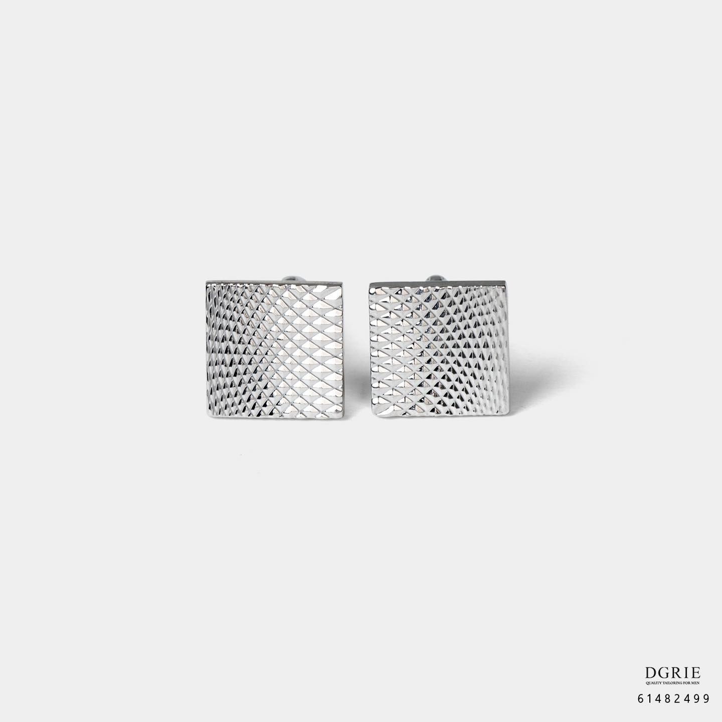 คัฟลิงค์ สีเงิน Silver Graphic Squares Lights Cufflinks