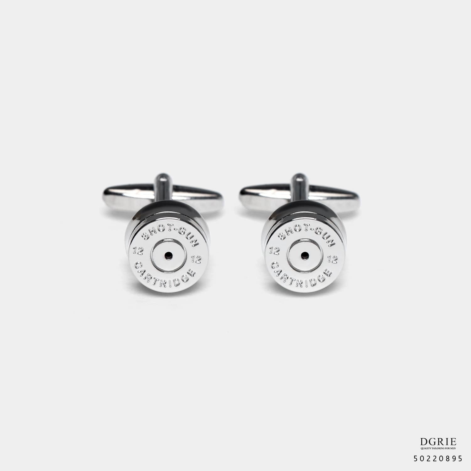 คัฟลิงค์สีเงิน ลายกระสุนปืน Silver Shotgun Cartridge Cufflinks