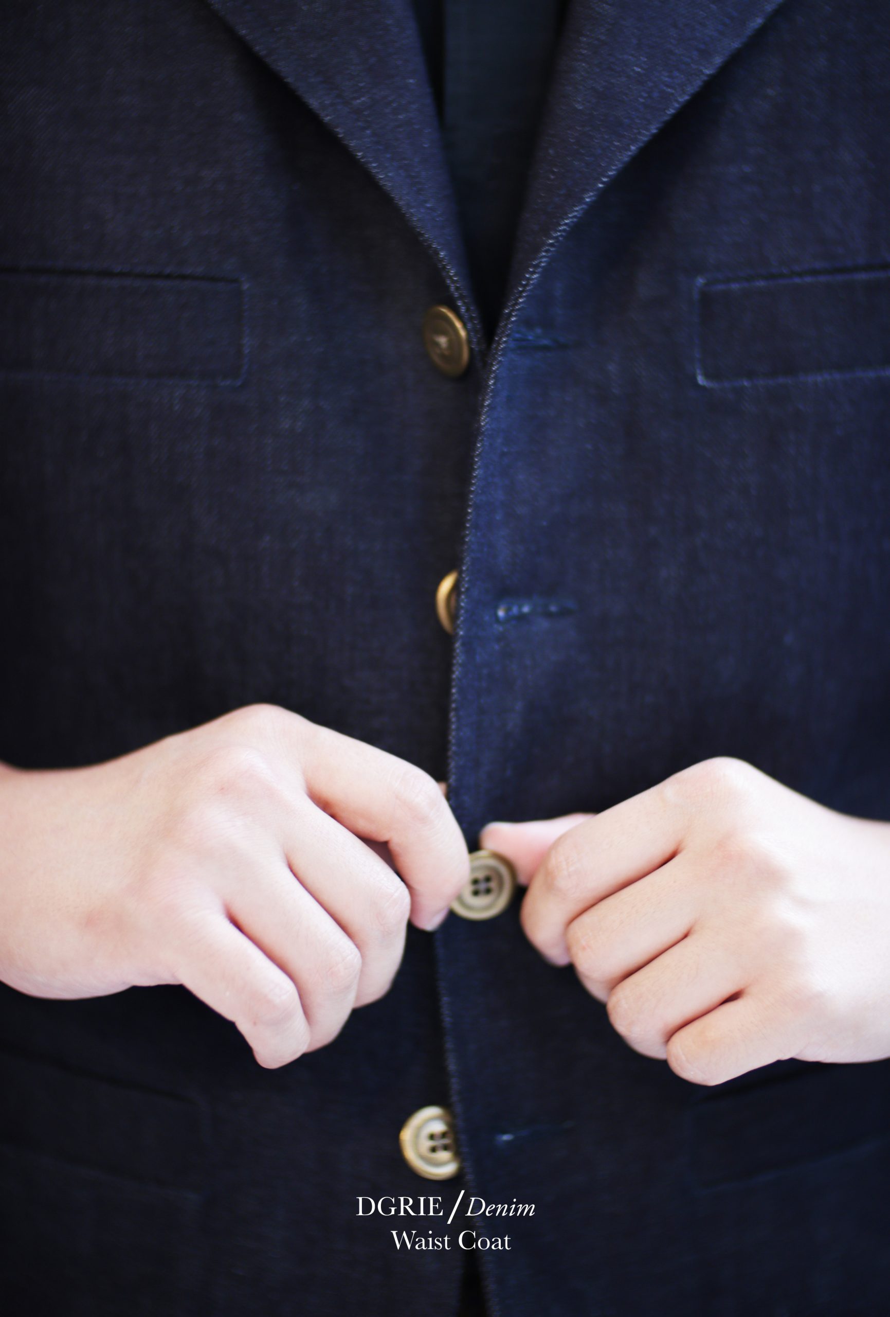 ตัดเสื้อกั๊กยีนส์สไตล์ คลาสสิค DGRIE Classic RAW Denim Waistcoat