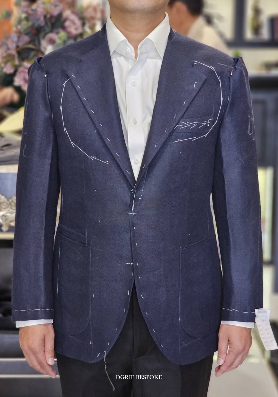 IMG_2188 copy DGRIE ร้านตัดสูท Fitting Navy Silk Wool Jacket