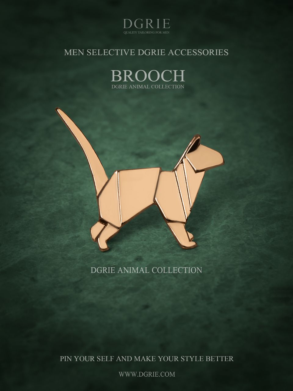 เข็มกลัดแมวสีทอง - Vintage Gold Kitty Cat Brooch