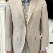 Fitting ตัดสูทหางม้า สีเบจ Full Canvas Suits