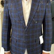 Fitting Wool Silk Linen Sport Jacket ตัดสูทสีน้ำเงิน วินเทจ