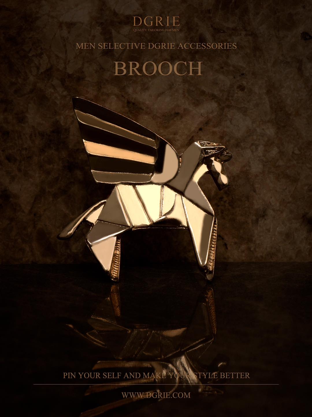 เข็มกลัดม้าเพกาซัส Gold & Silver Pegasus Brooch