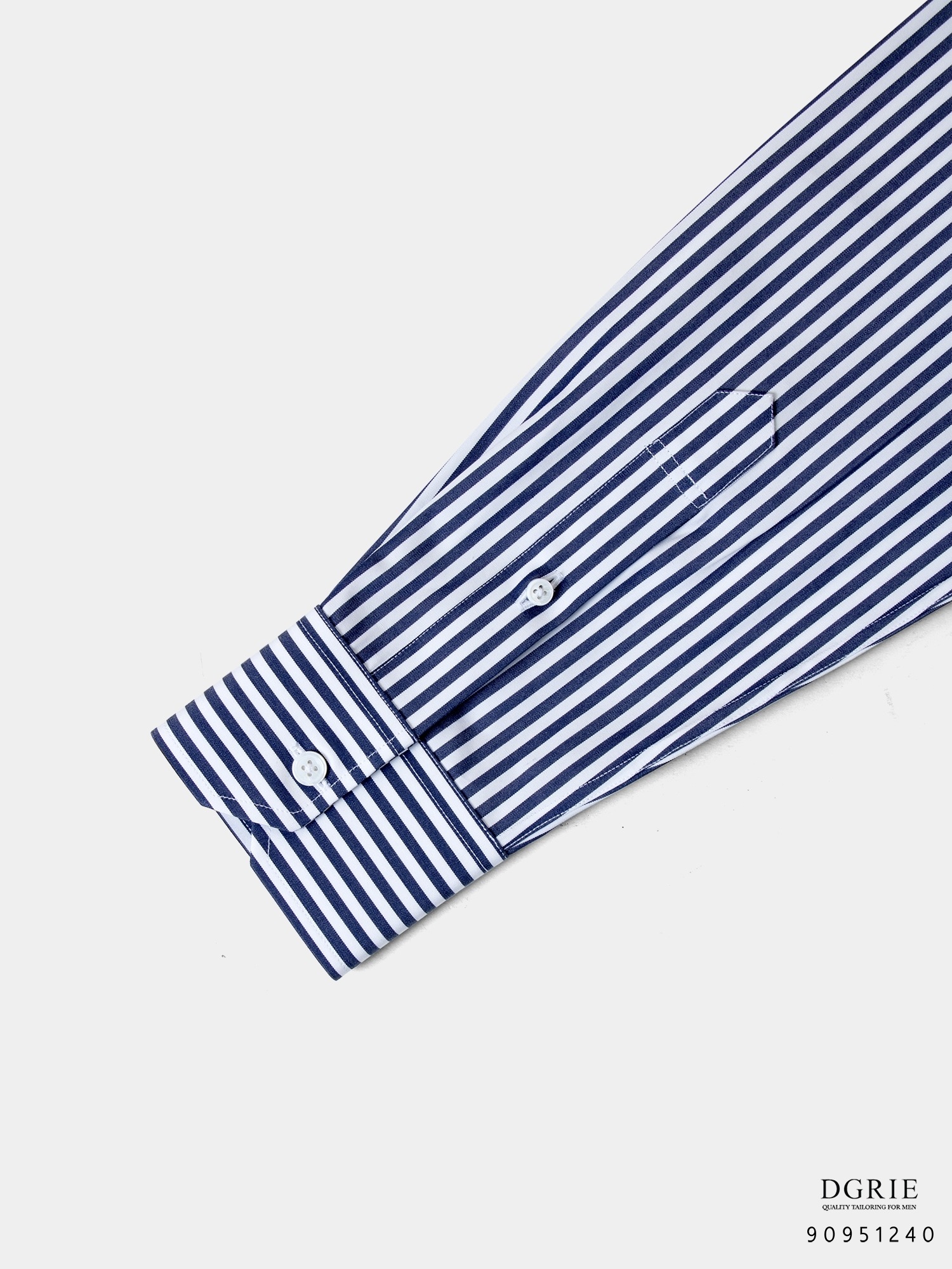 เสื้อเชิ้ตลายทาง MONTI - Egyptian Cotton Navy&White Stripe Shirt