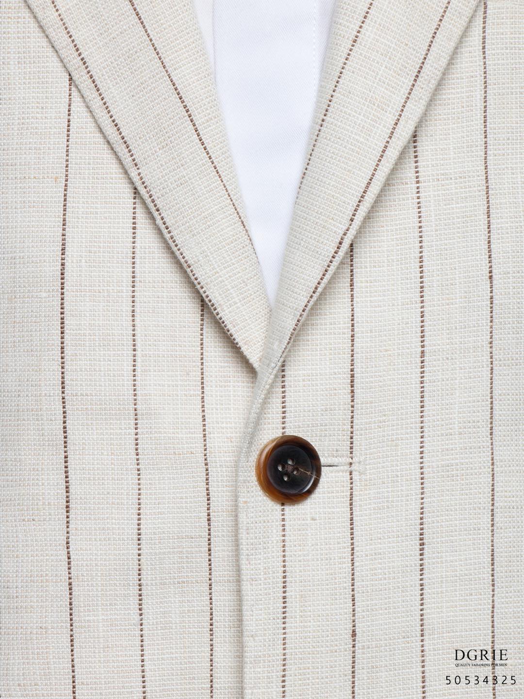 เสื้อสูทลินิน ลายทาง Savana Ivory Chalk Stripe Linen Jacket