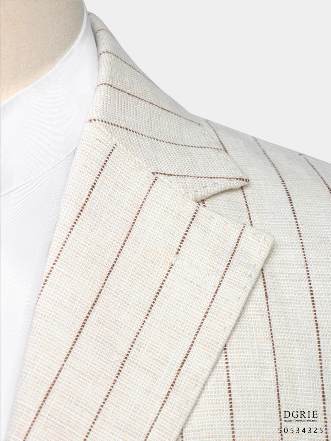 เสื้อสูทลินิน ลายทาง Savana Ivory Chalk Stripe Linen Jacket