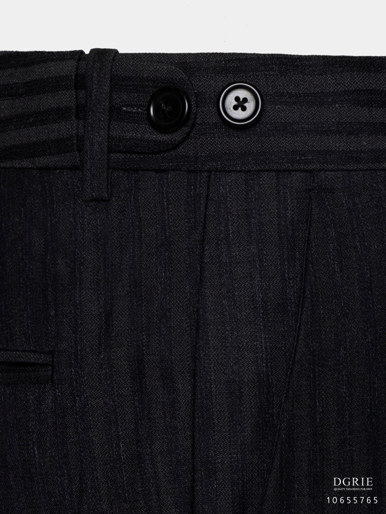 กางเกงสีดำ ลายทาง ตัวปรับด้านข้าง Stripe 2 Tone Black On Gray Adjustable Pants