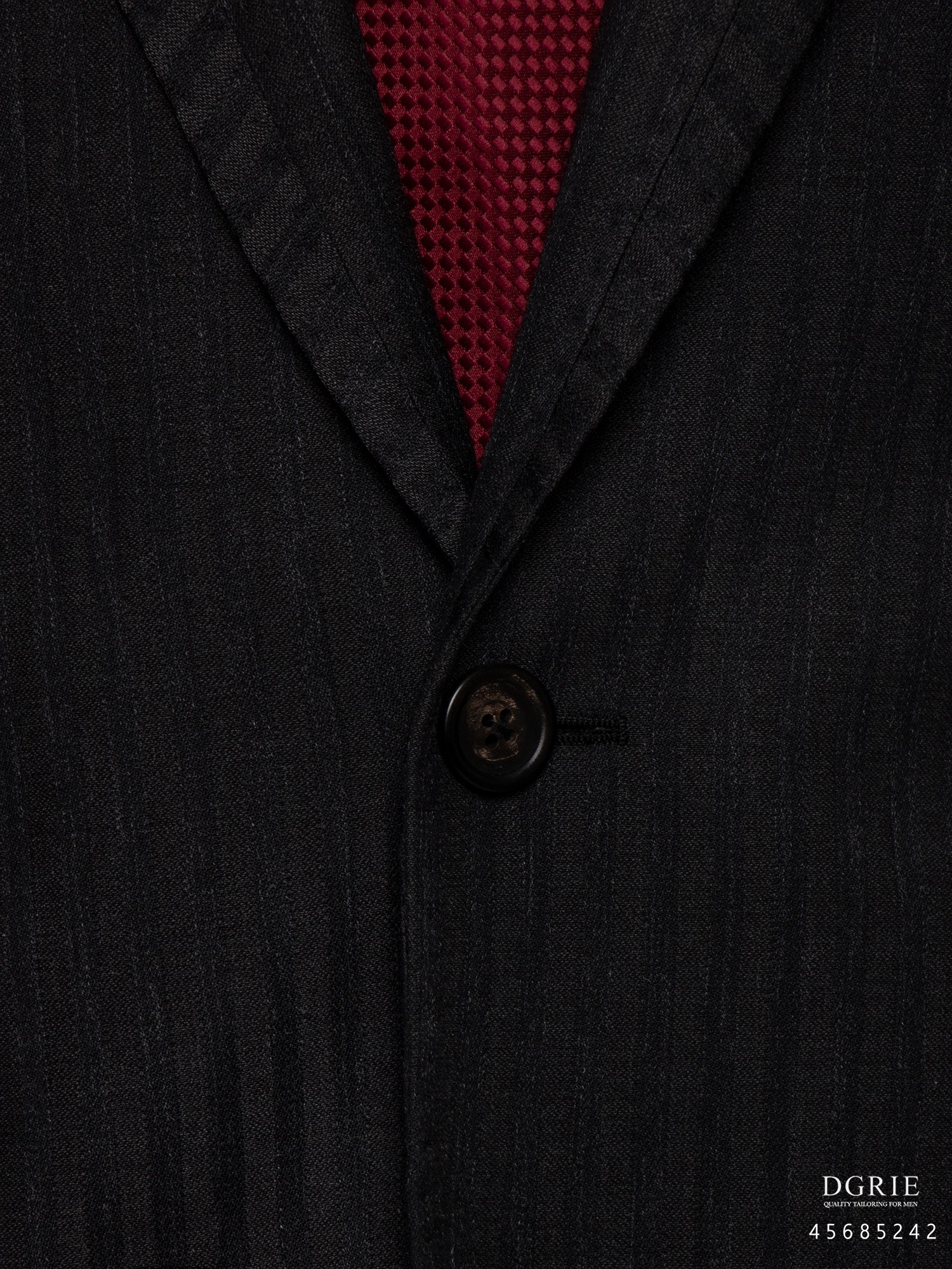 เสื้อสูทสีดำ ดีไซน์พิเศษ Tripe Two Tone Black & Gray - 3 Pocket Jacket